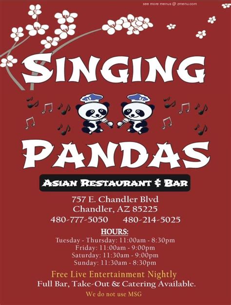 singing pandas asian restaurant & bar photos|singing panda entertainment schedule.